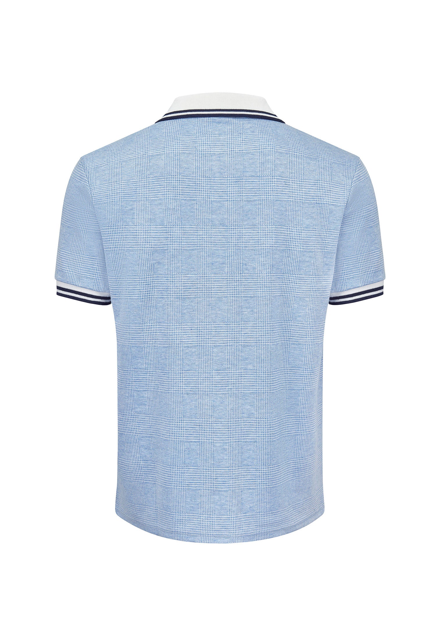 Prince of Wales Check Polo Shirt in Blue