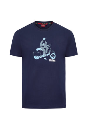 colour_Navy|Printed T-Shirt by Merc in Blue