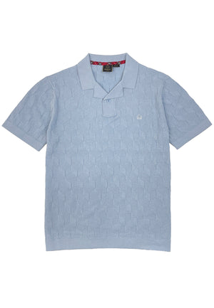 colour_Sky|Geo Knitted Polo Shirt