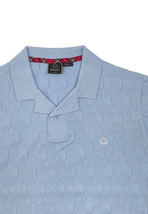 colour_Sky|Geo Knitted Polo Shirt