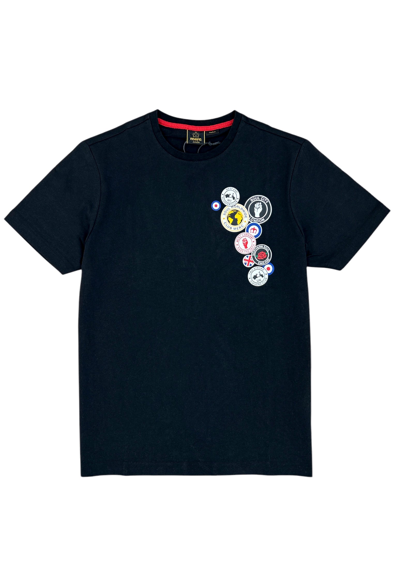 Badges Graphic Print T-Shirt by Merc London