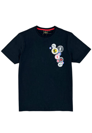 colour_Black|Badges Graphic Print T-Shirt by Merc London