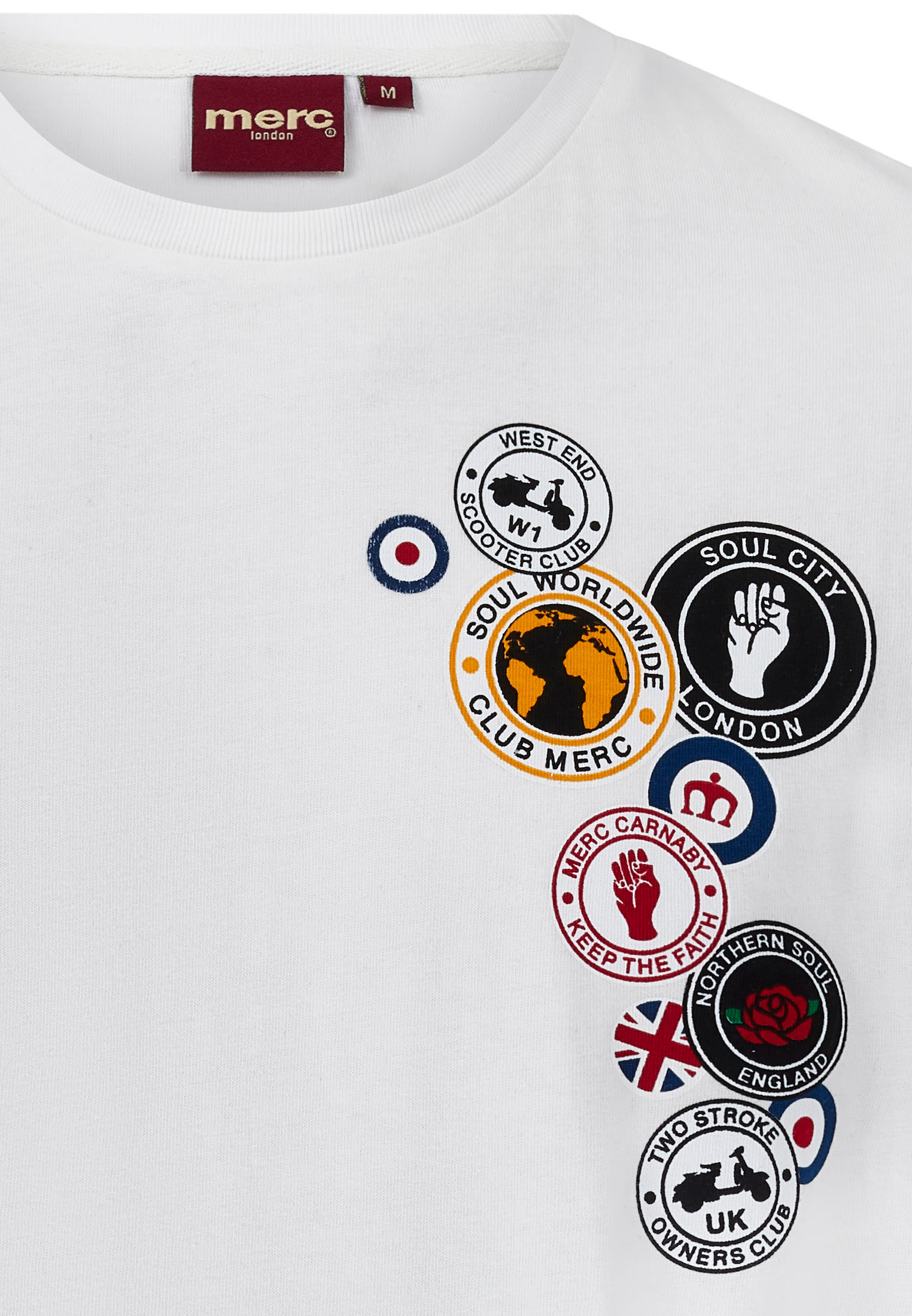 Badges Graphic Print T-Shirt by Merc London