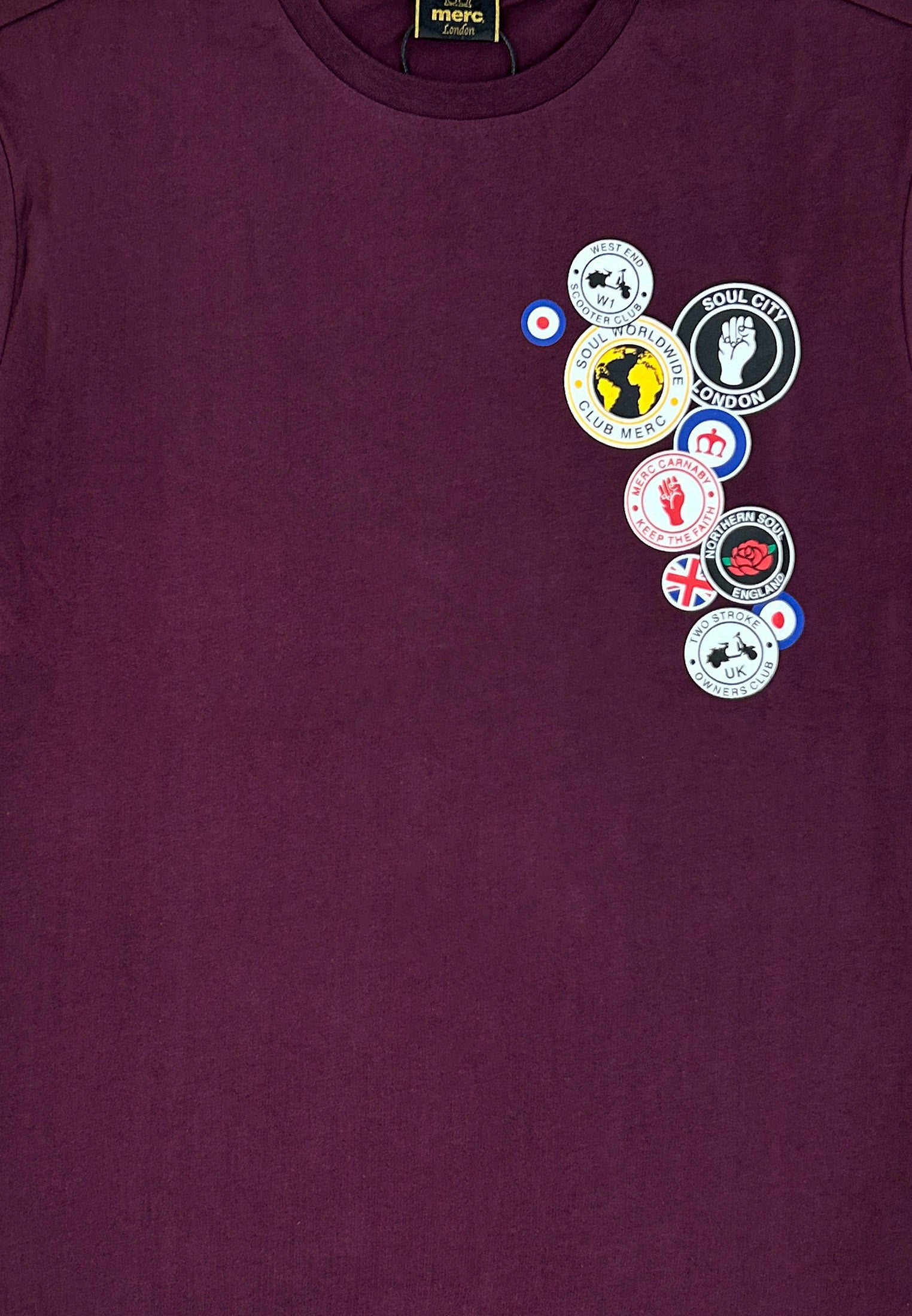 Badges Graphic Print T-Shirt by Merc London