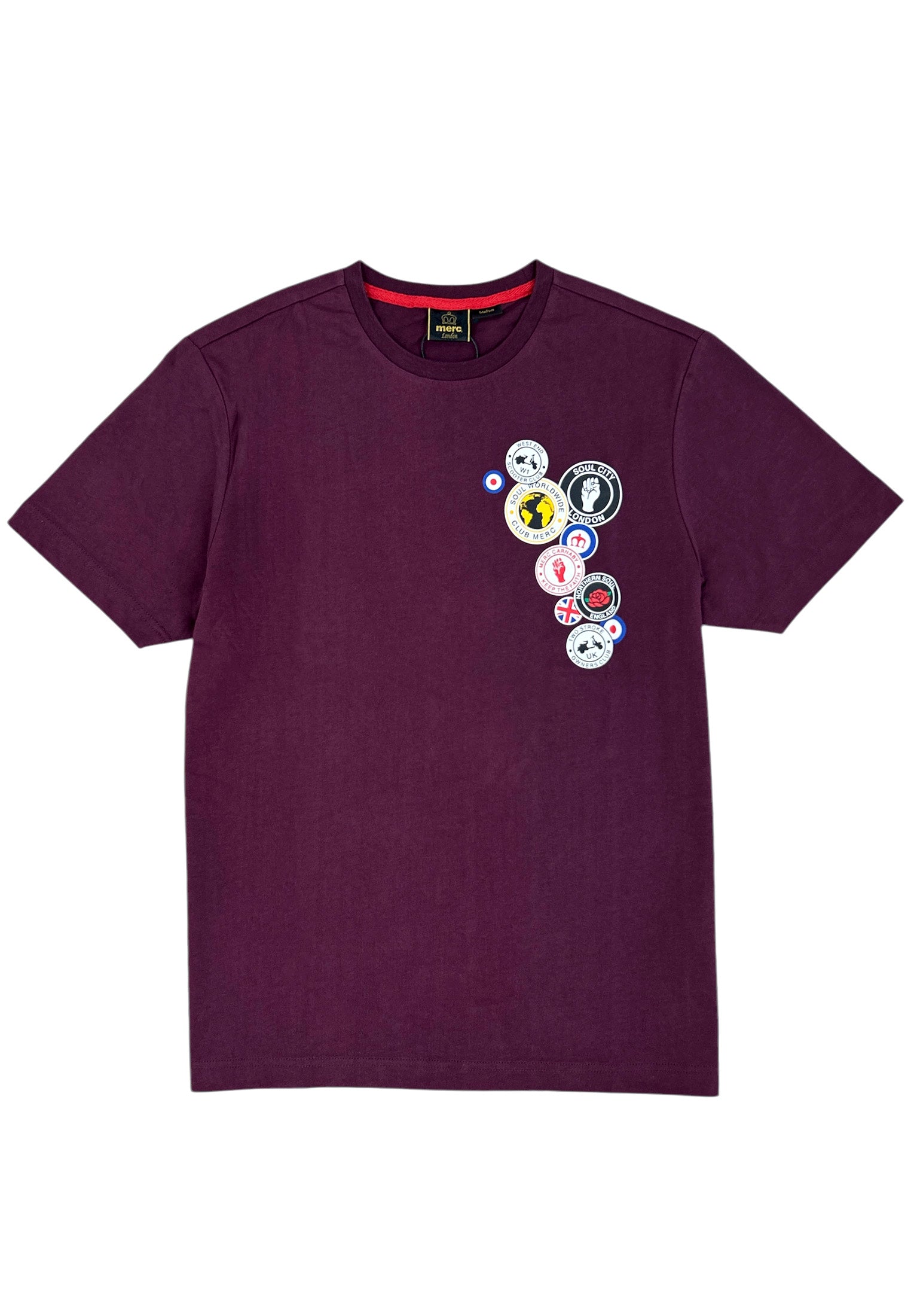Badges Graphic Print T-Shirt by Merc London