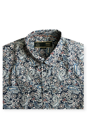 colour_Navy|Paisley Printed Shirt