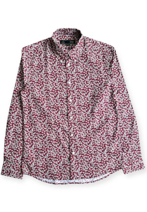 colour_Red|Flower Print Shirt