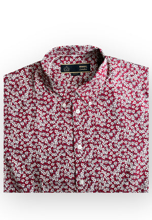 colour_Red|Flower Print Shirt
