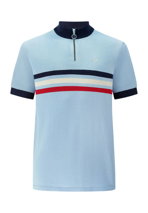 colour_Sky|Knitted Zip Shirt by Merc