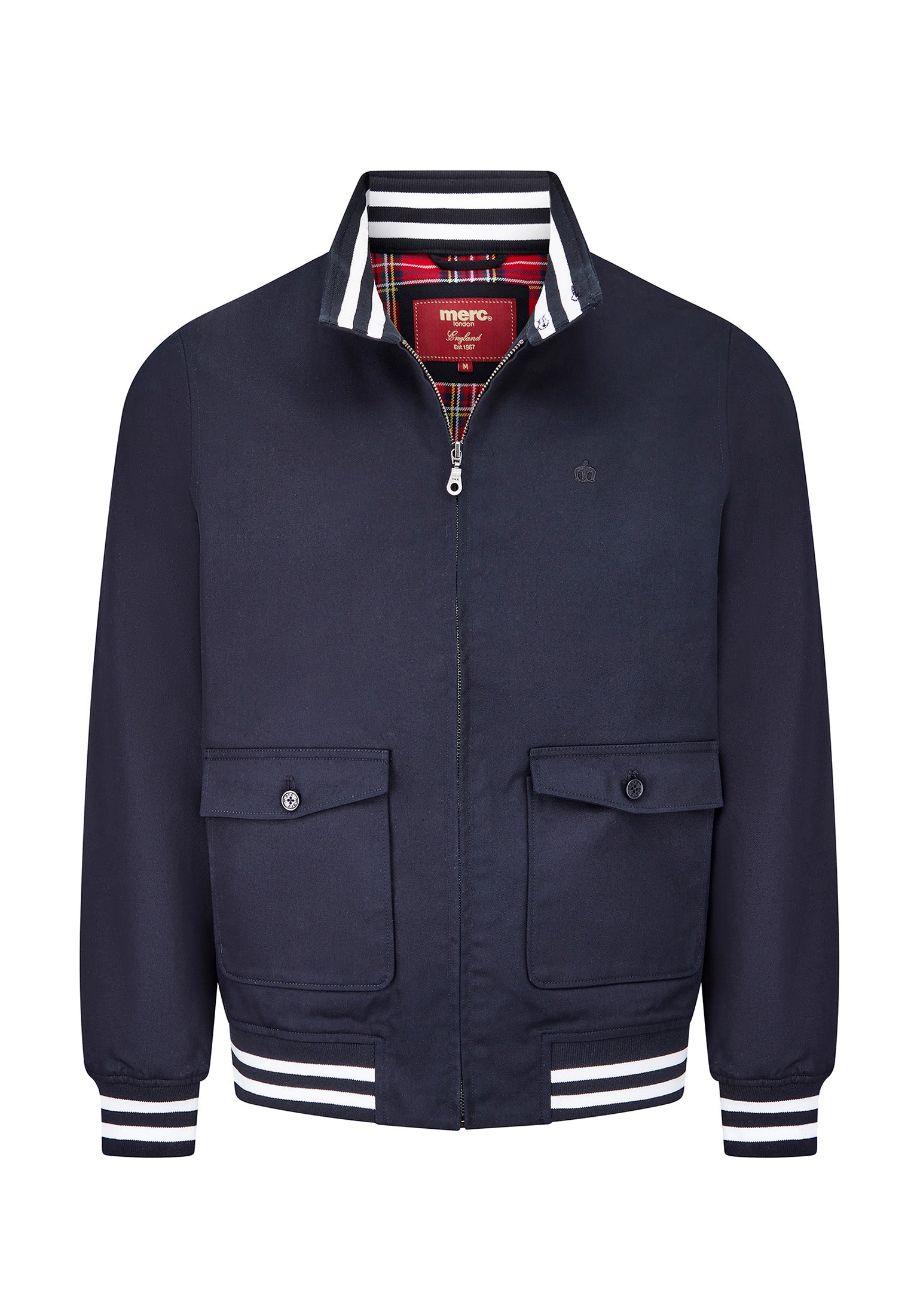 Dunston Tipping Details Harringon Jacket in Black- Merc London