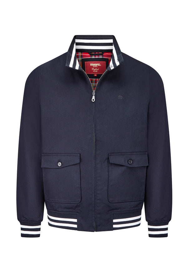 colour_Black|Dunston Tipping Details Harringon Jacket in Black- Merc London