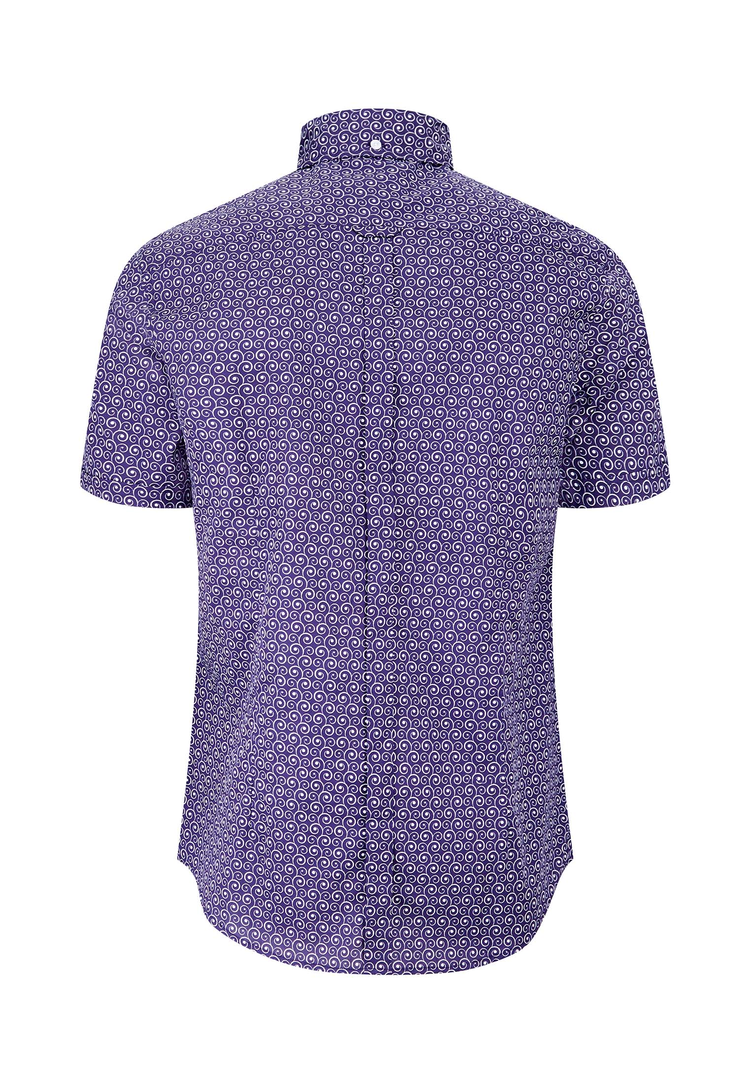Blue Geometric Print Short Sleeve Shirt by Merc