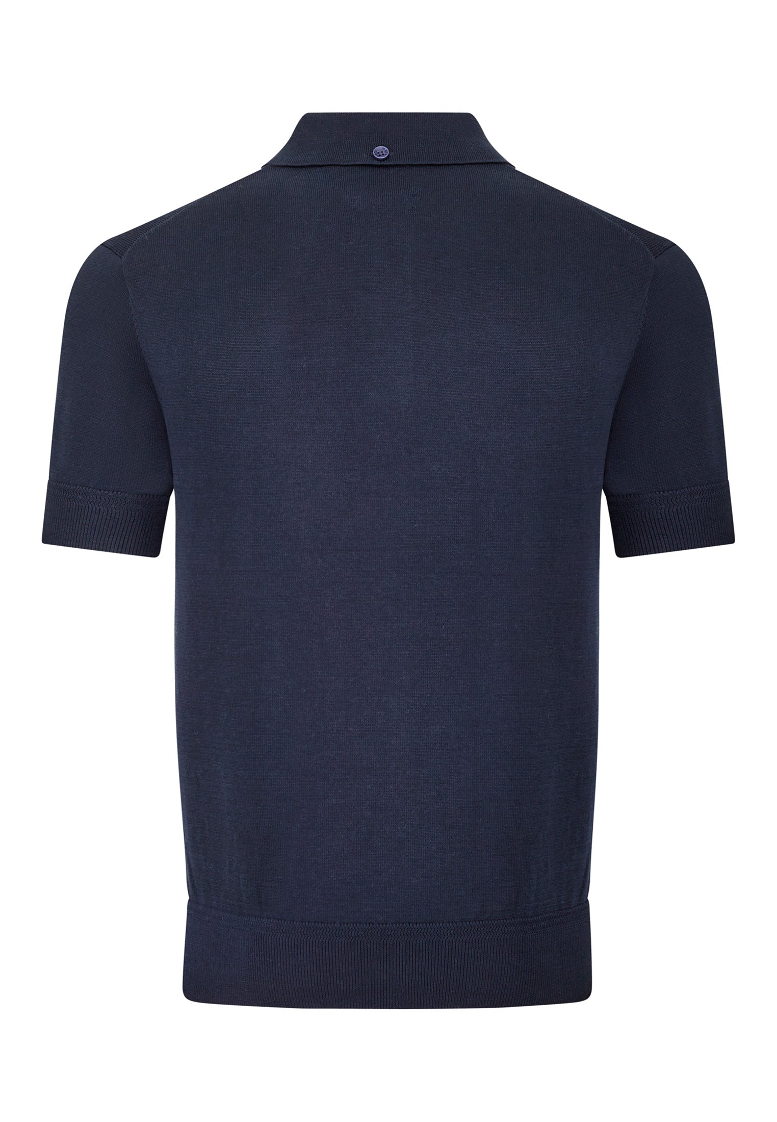 Super Soft Knitted Polo Shirt In Dark Blue by Merc