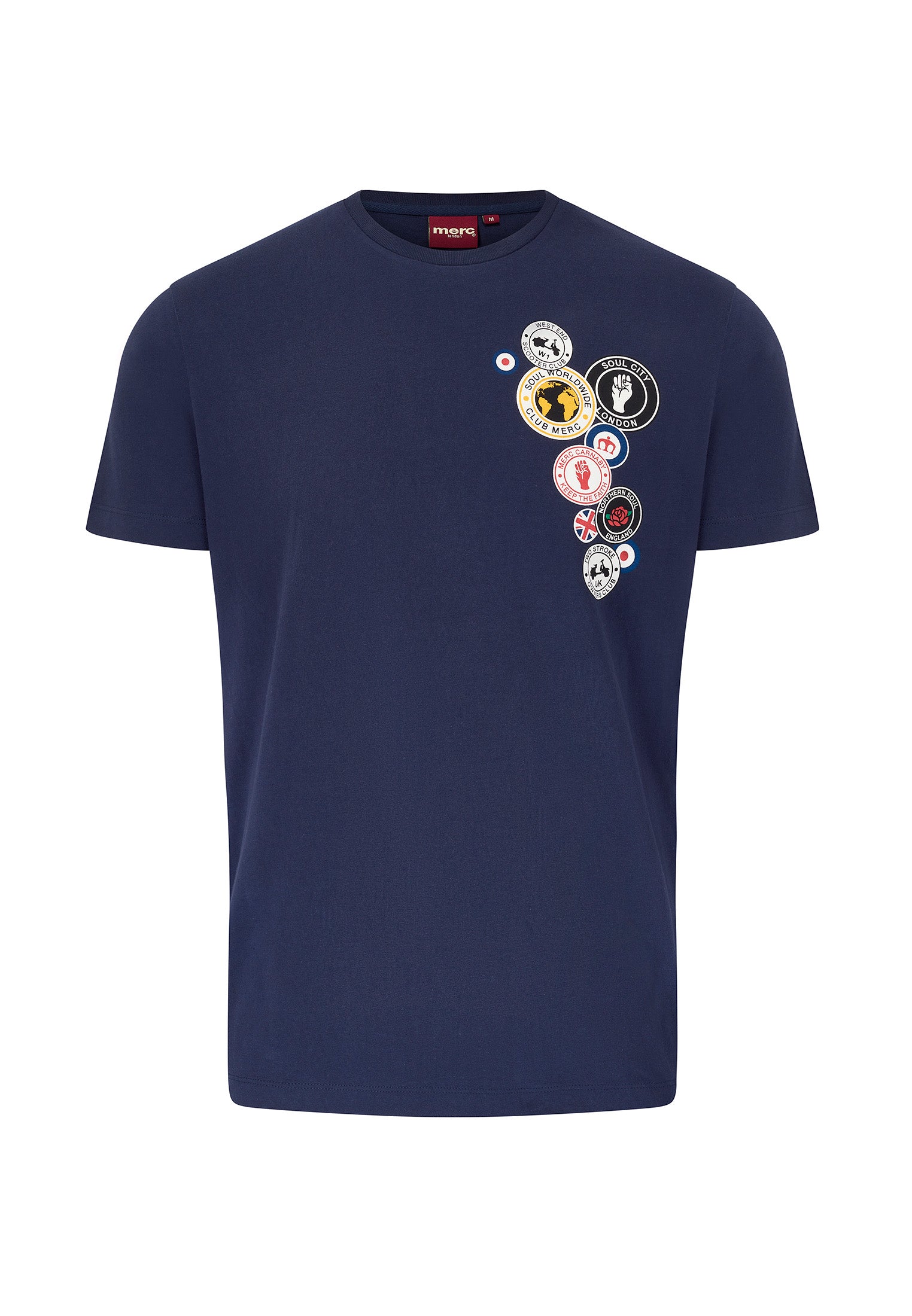 Badges Graphic Print T-Shirt by Merc London