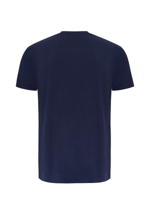 colour_Navy|Badges Graphic Print T-Shirt by Merc London