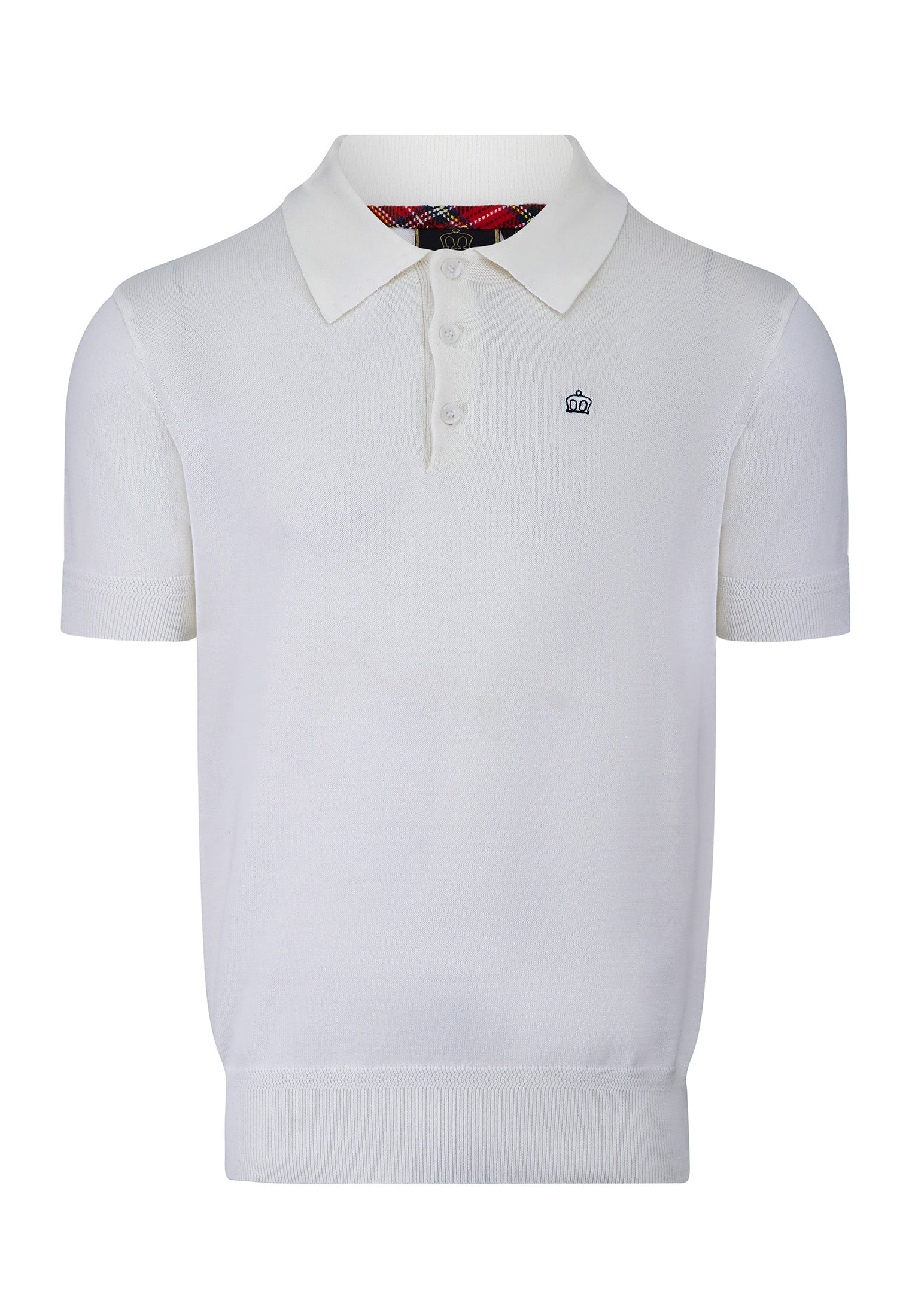 Super Soft Knitted Polo Shirt In White by Merc
