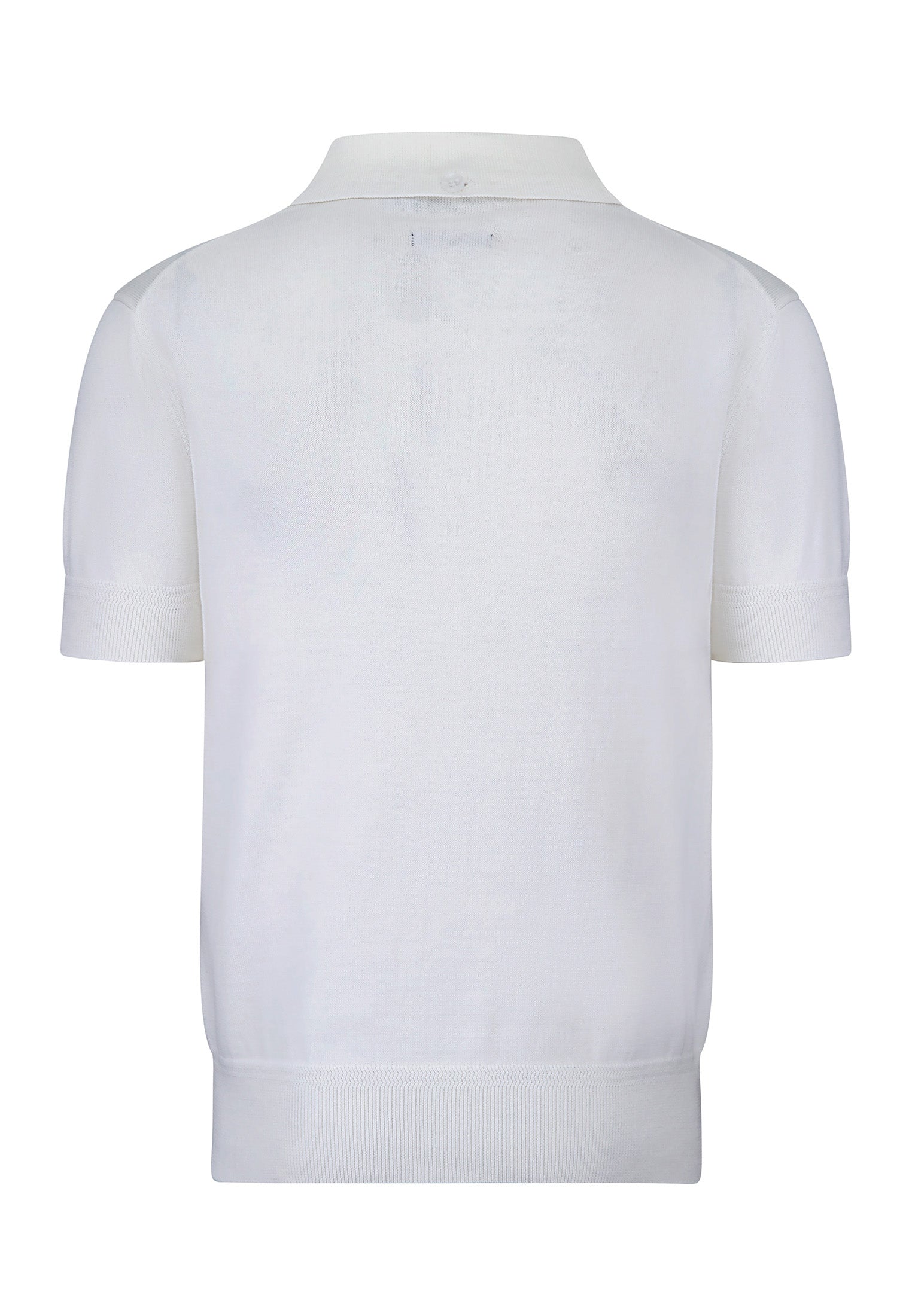 Super Soft Knitted Polo Shirt In White by Merc