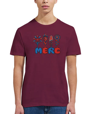 Colour_Maroon|Bloom Printed T-Shirt Merc x Phigment
