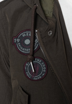 colour_Dark Khaki|Merc London Defoe Parka with Badges