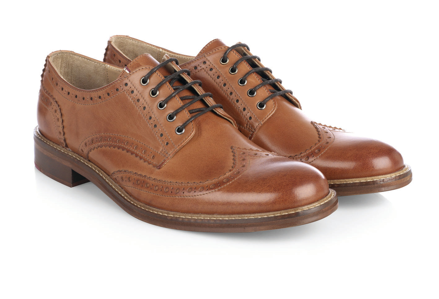 Trafalgar Leather Brogue - Tan / 6 - Merc London