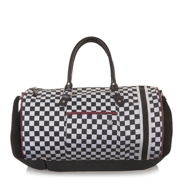 colour_Black|Boysie Check Barrel Bag - Merc London