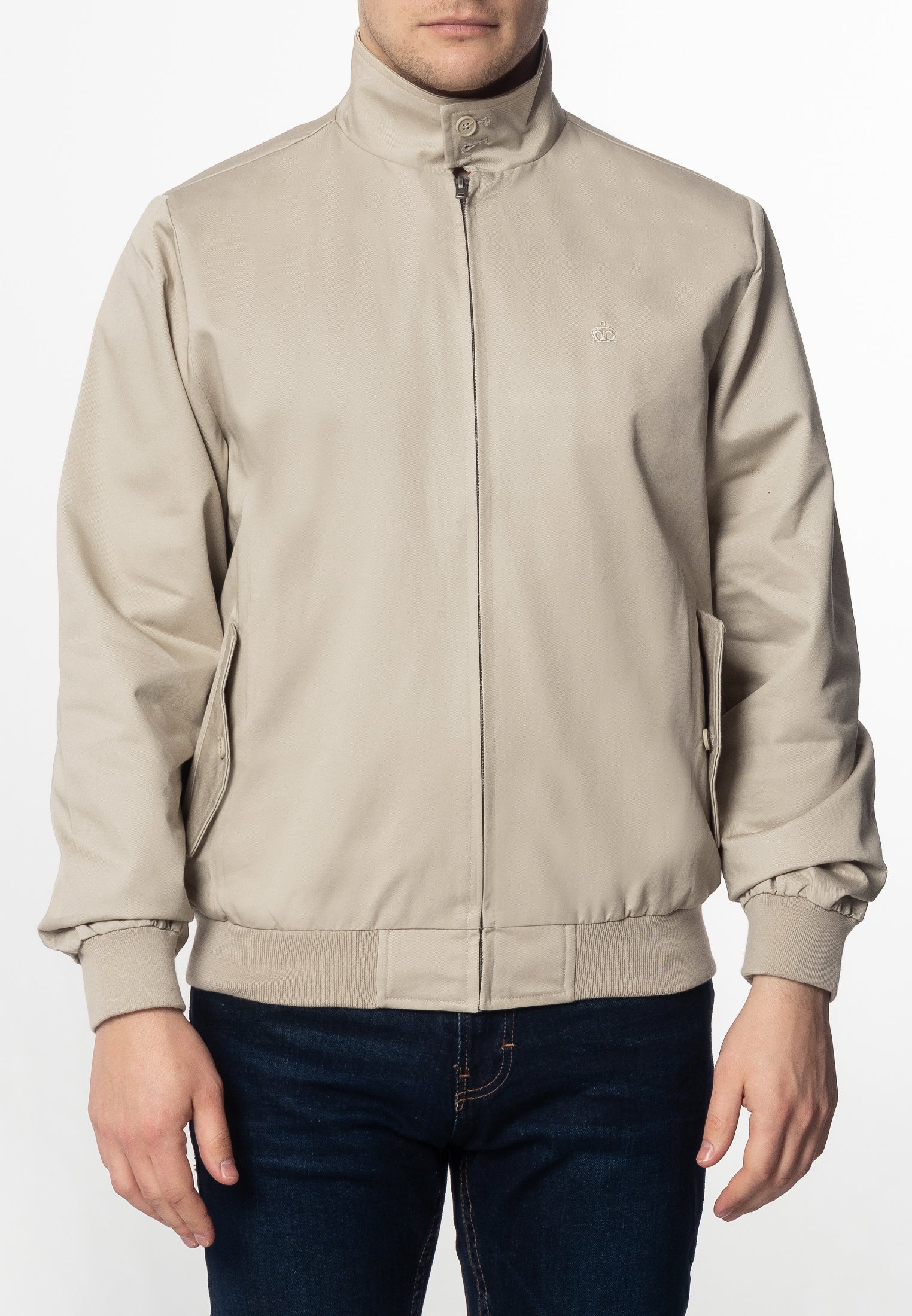 Hombre – Chaqueta Harrington Training en Marrón Roble Oscuro