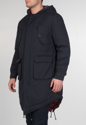 colour_Navy|Tobias Fishtail Parka - Merc London