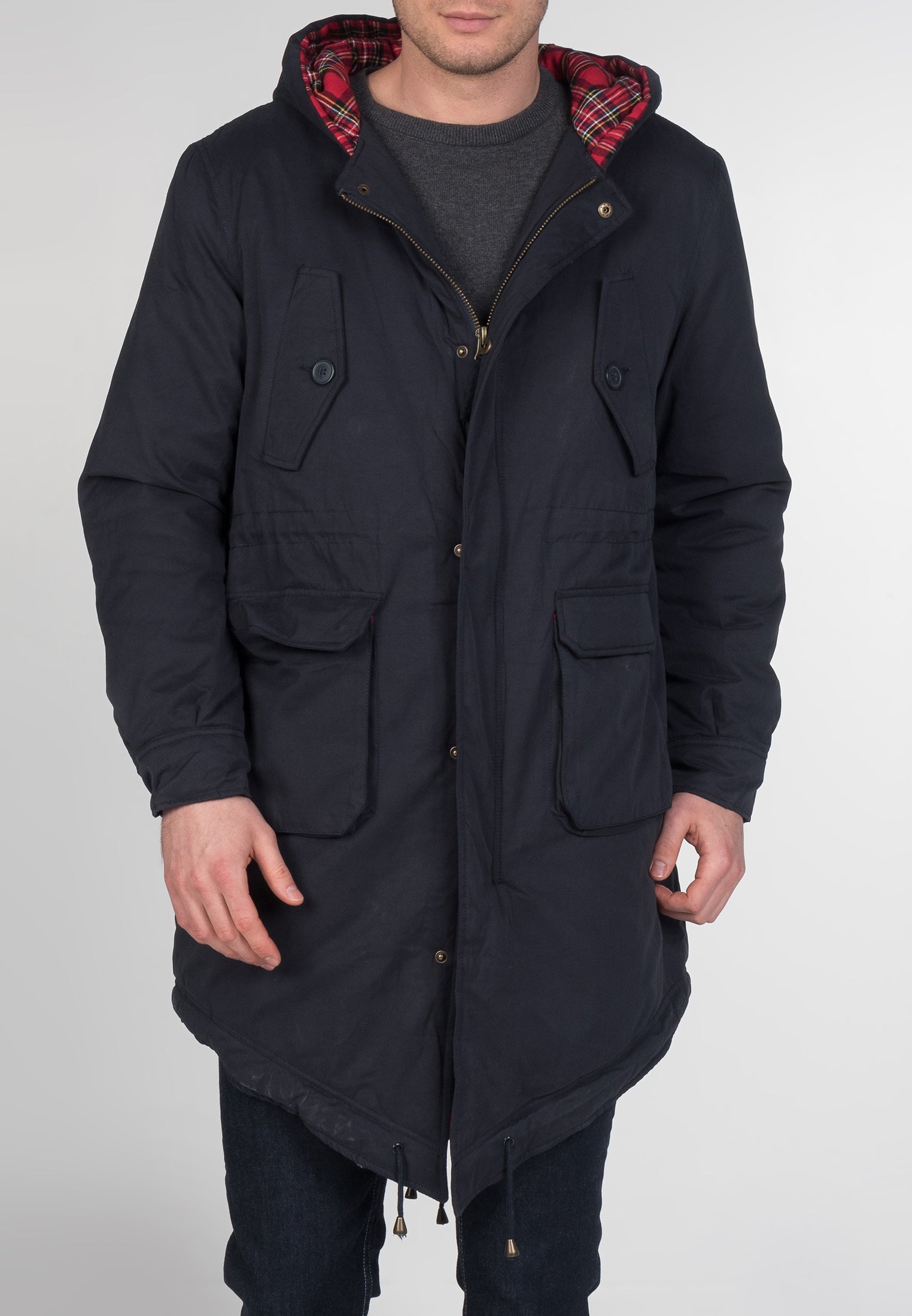 colour_Navy|Tobias Fishtail Parka - Merc London