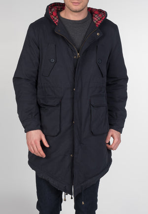 colour_Navy|Tobias Fishtail Parka - Merc London