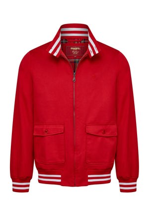 colour_Deep Red|Dunston Tipping Details Harringon Jacket in Red - Merc London