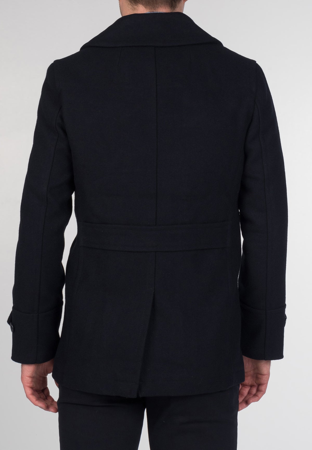 colour_Dark Navy|Doyle Pea Coat - Merc London