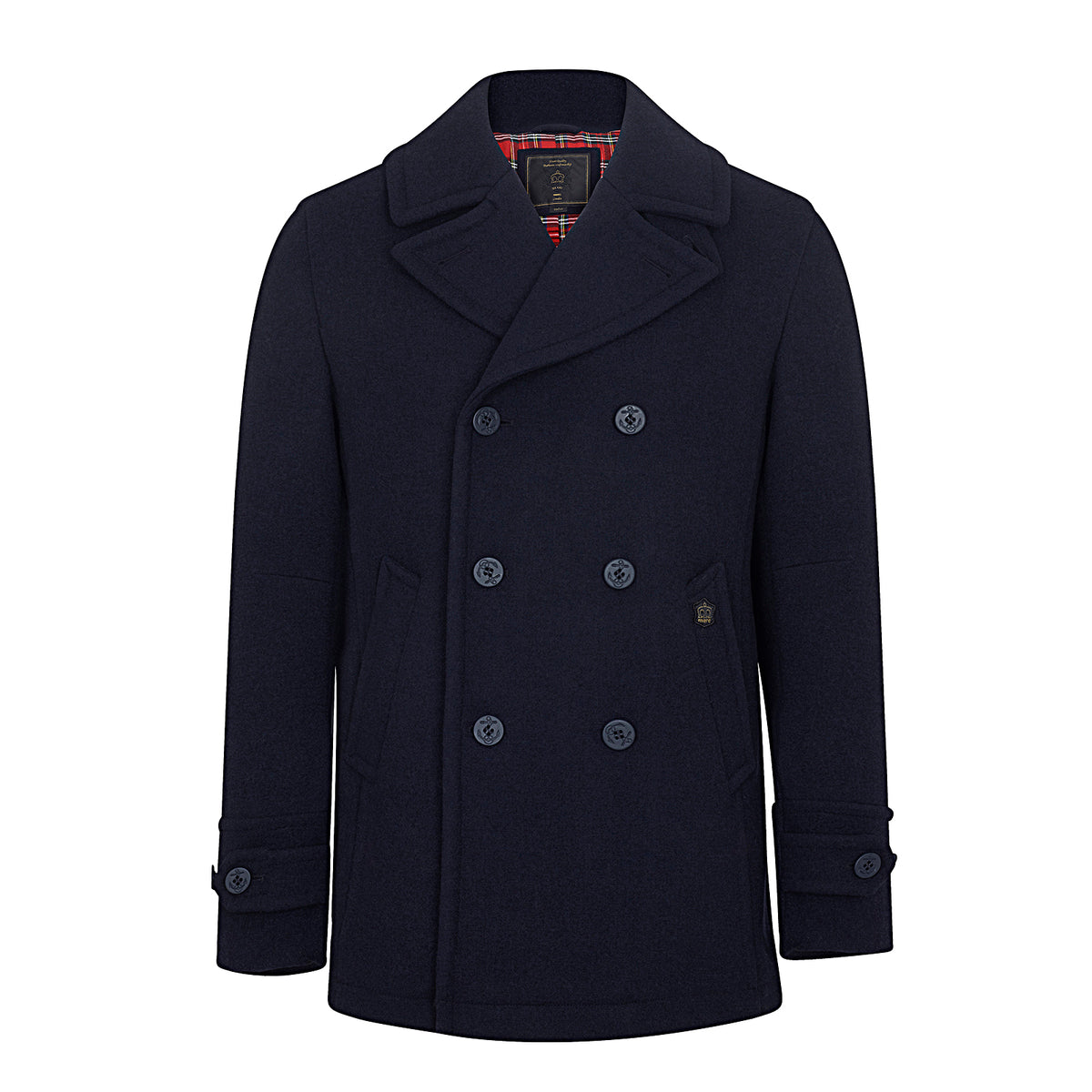 colour_Dark Navy|Doyle Pea Coat - Merc London