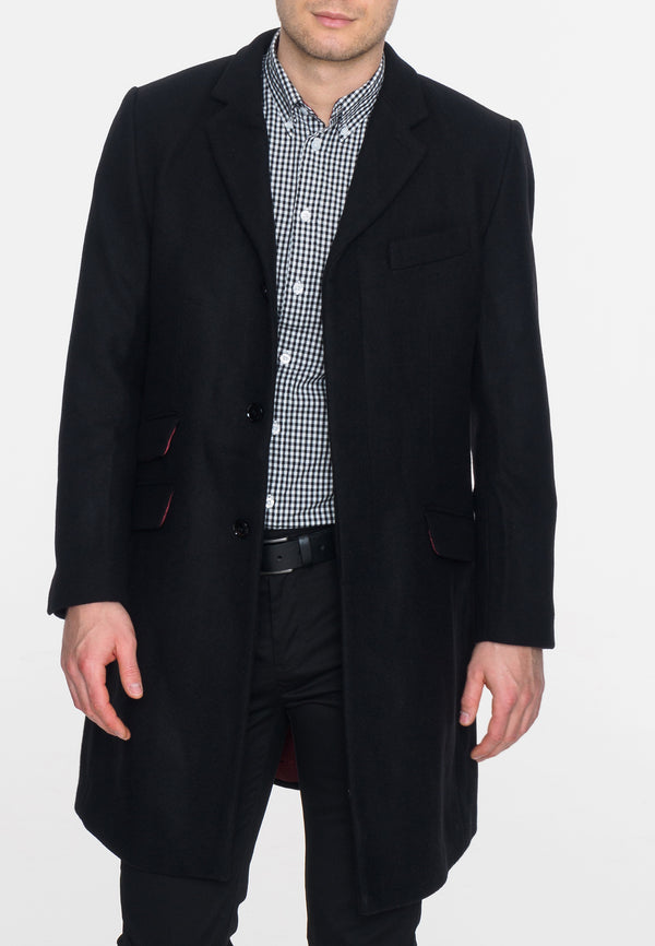 colour_Black|WALESBY Tailored wool overcoat - Merc London