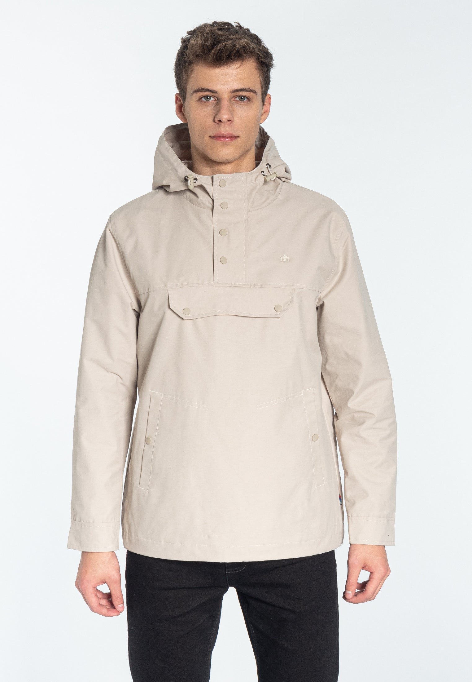 Shield Pullover Windbreaker Jacket Stone - Merc London