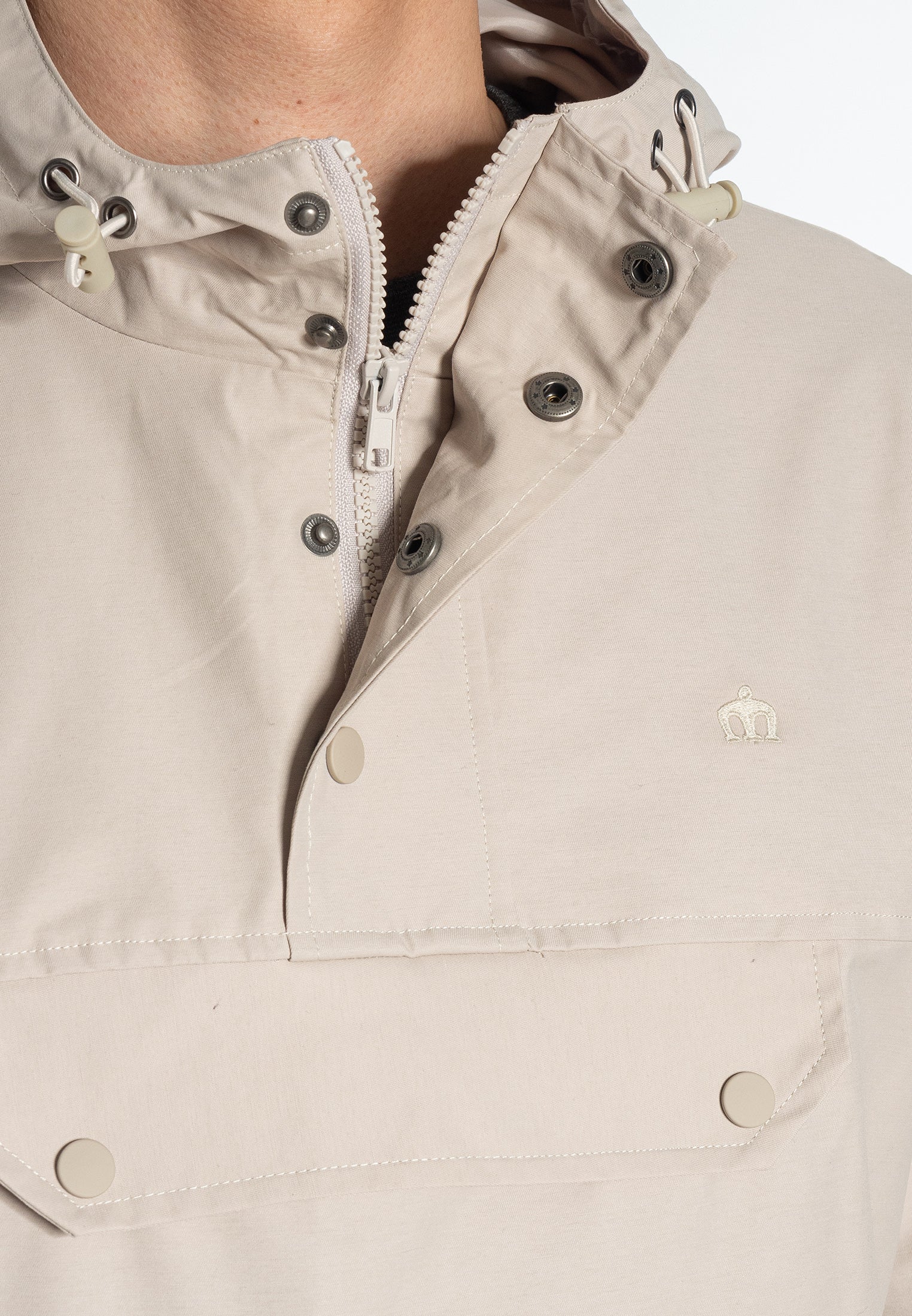 Shield Pullover Windbreaker Jacket Stone - Merc London
