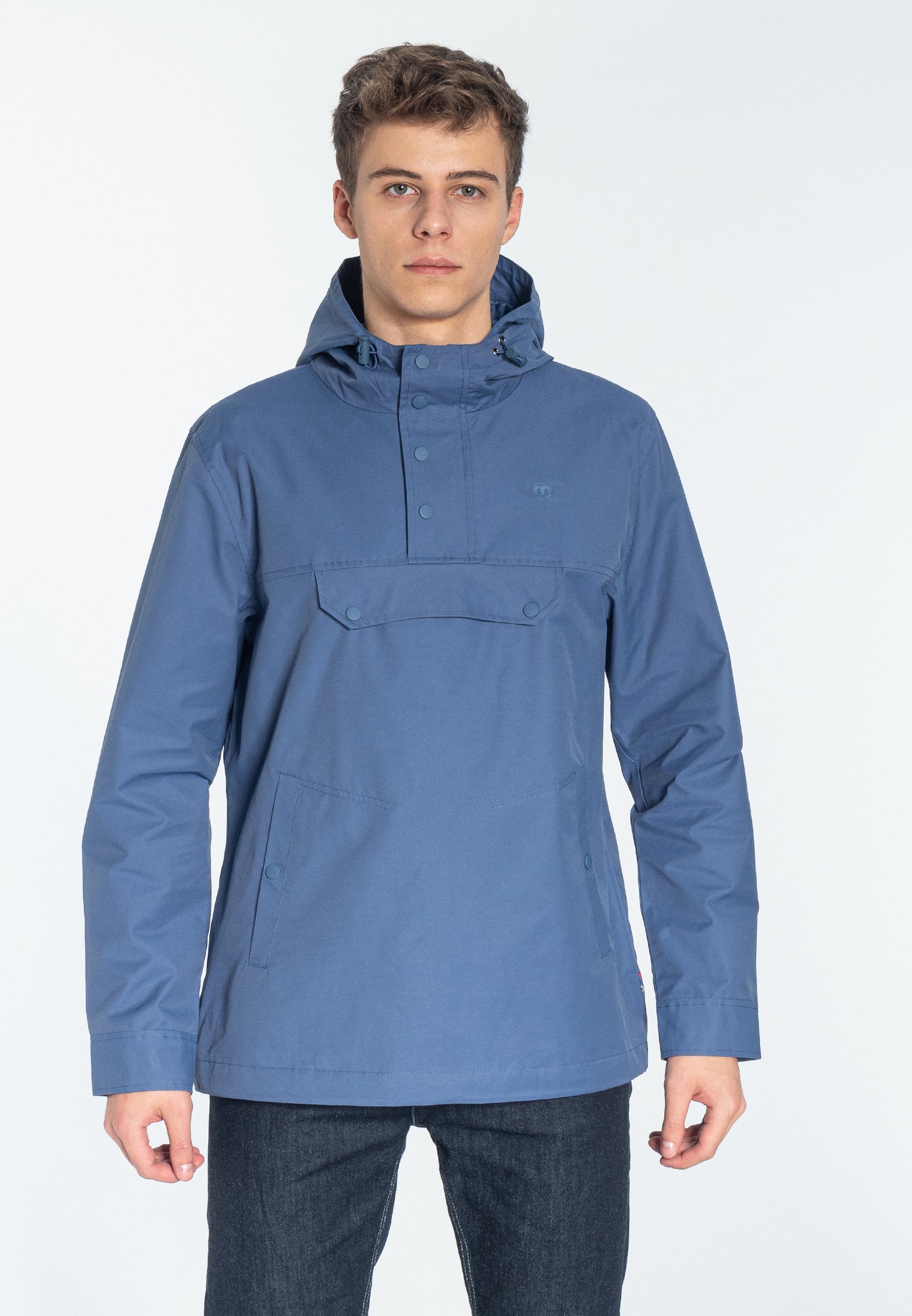 Shield Pullover Windbreaker Jacket Blue - Merc London