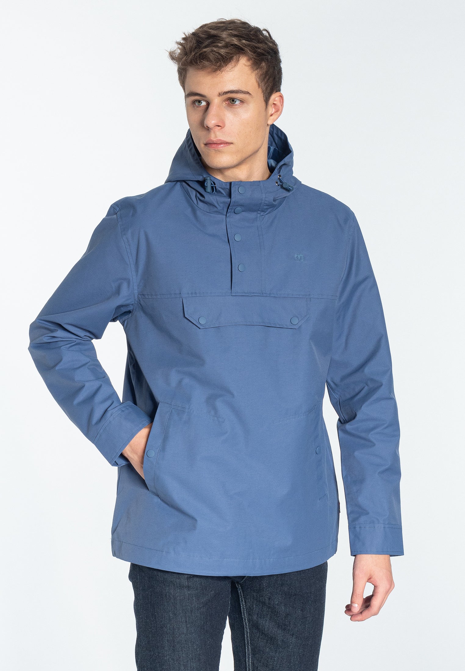 Shield Pullover Windbreaker Jacket Blue - Merc London