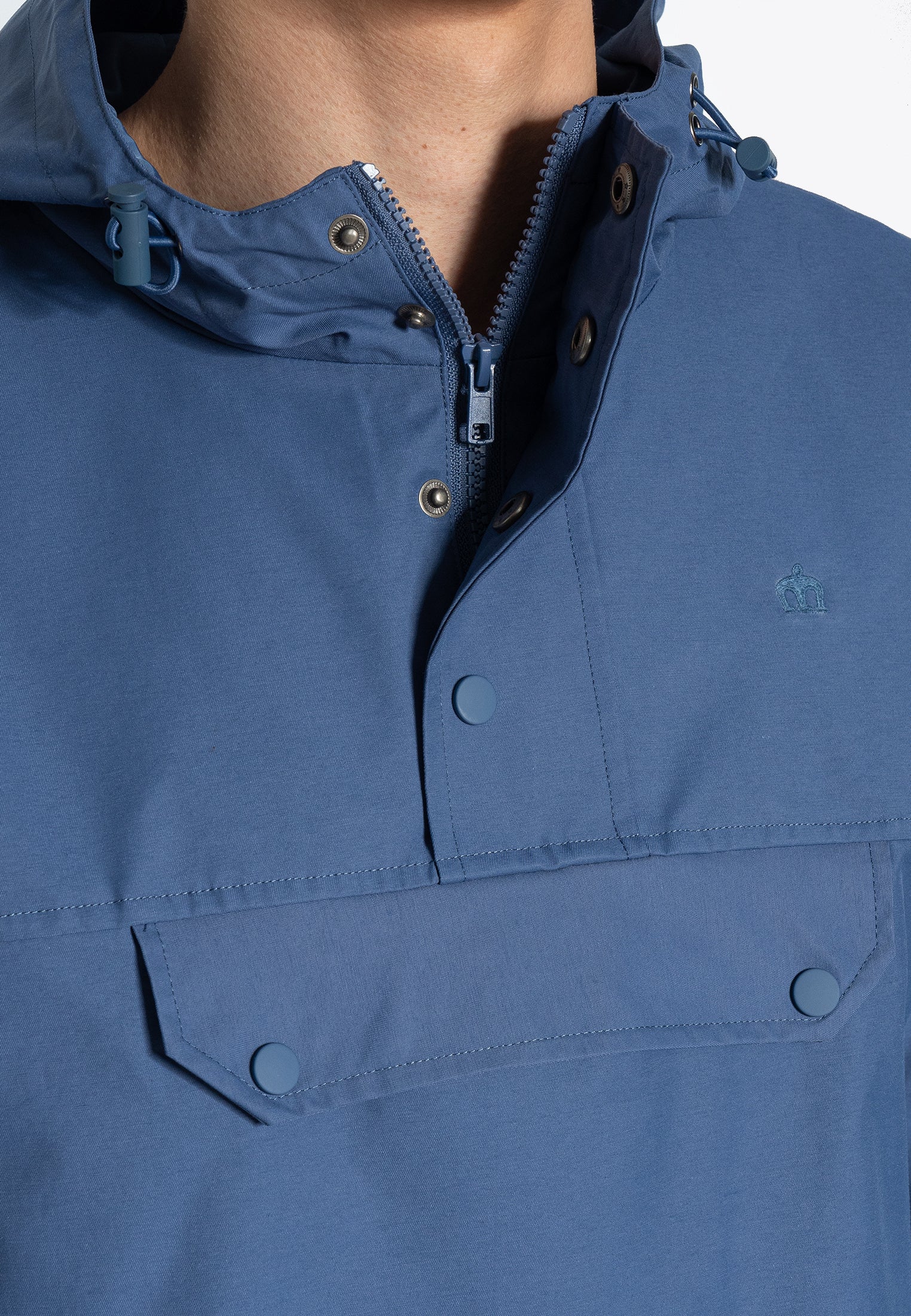 Shield Pullover Windbreaker Jacket Blue - Merc London