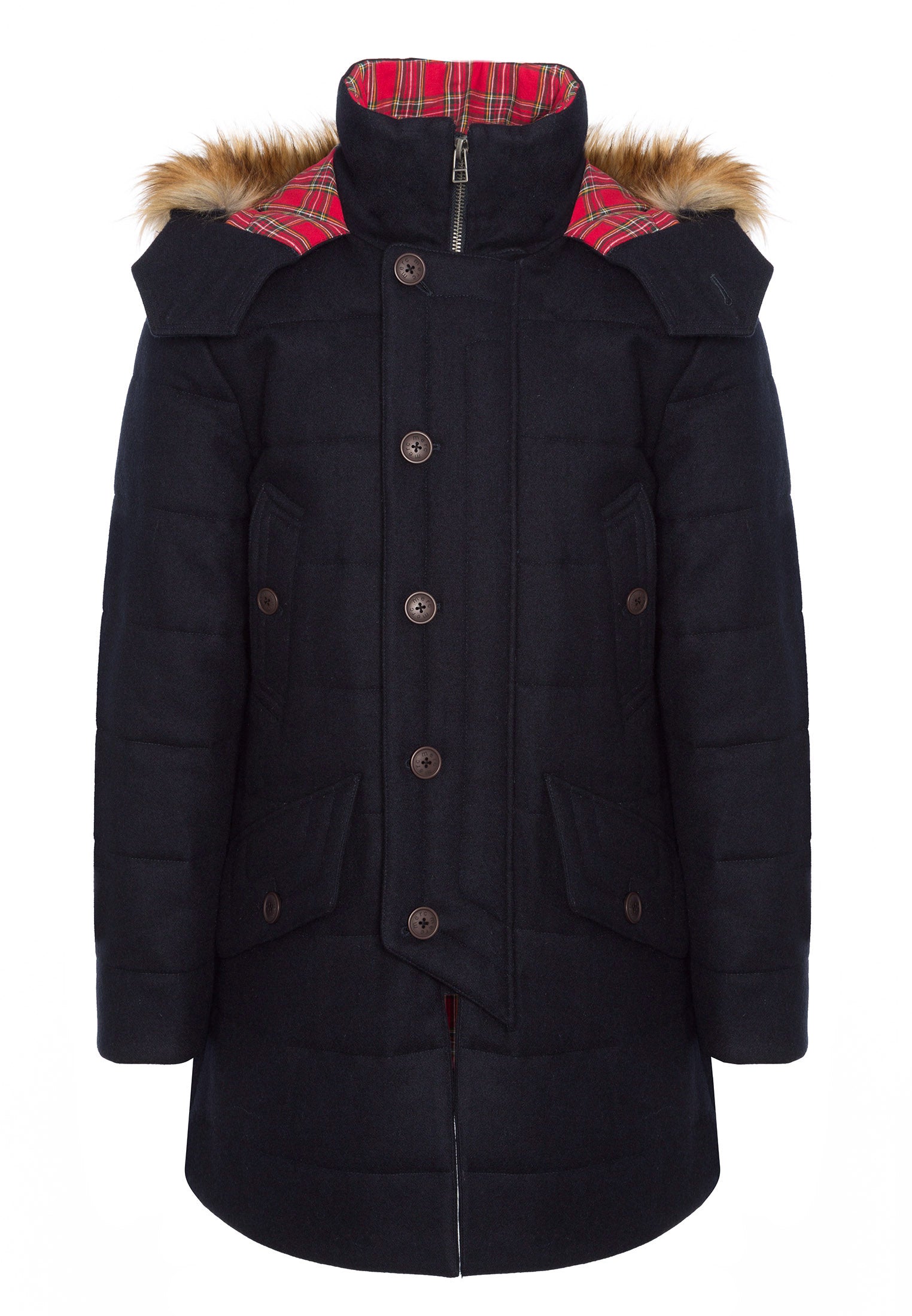 colour_Dark Navy|Raleigh Padded Parka - Merc London