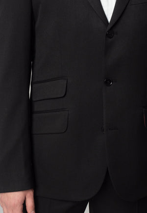 colour_Black|Plain Black Suit Jacket - Merc London