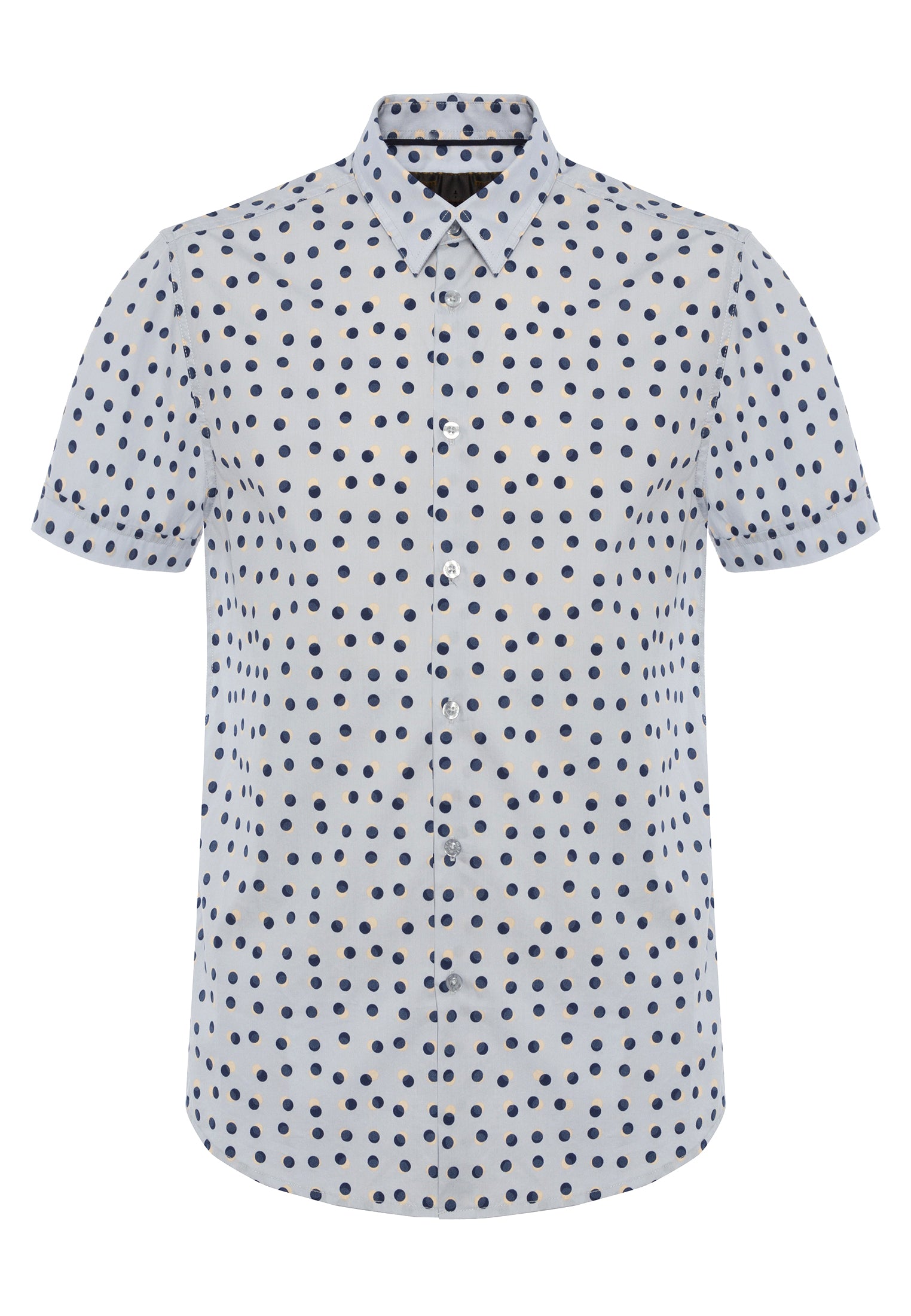 colour_Boy Blue|Shelley Spot Printed Short Sleeve Shirt - Merc London