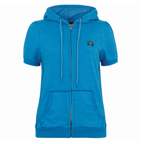 colour_Blue|Hester Zip Thru Short Sleeve Hoodie - Merc London