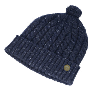 colour_Navy|Rothstein Flecked Beanie -  - Merc London