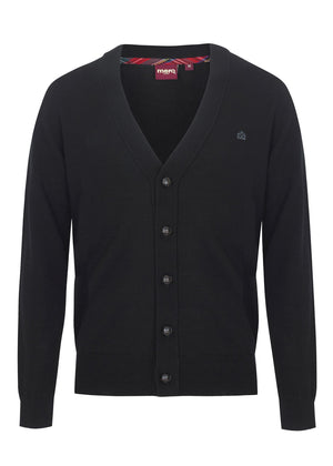 colour_Black|Harris Pure Wool Cardigan - Merc London