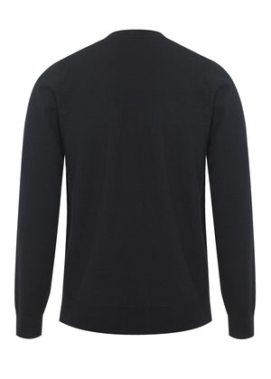 colour_Black|Harris Pure Wool Cardigan - Merc London