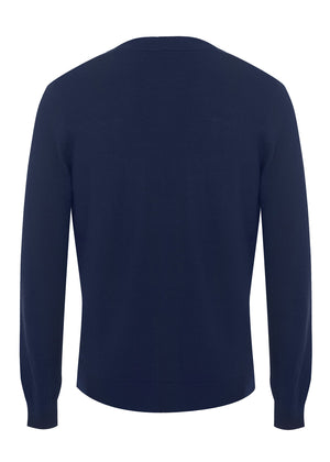 colour_Navy|Harris Pure Wool Cardigan - Merc London