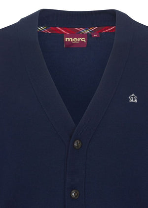 colour_Navy|Harris Pure Wool Cardigan - Merc London