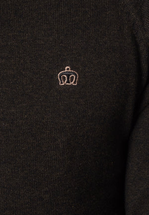 colour_Marl Khaki|Berty Cashmere Blend Jumper - Merc London