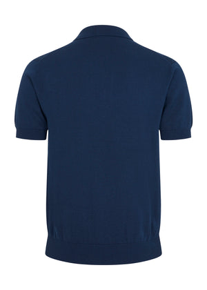 colour_Navy|Echo Knit Polo - Merc London