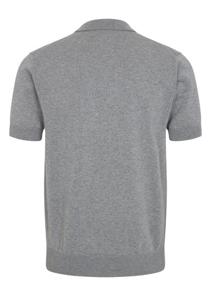 colour_Grey Marl|Echo Knit Polo - Merc London